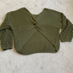 Express Festive Green Styling Sweater
